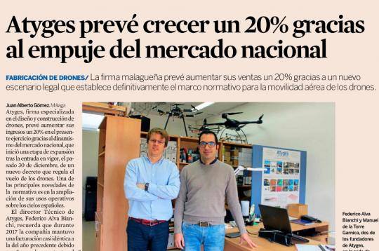 Diario Expansión: "ATyges prevé crecer un 20% gracias al empuje del mercado nacional"