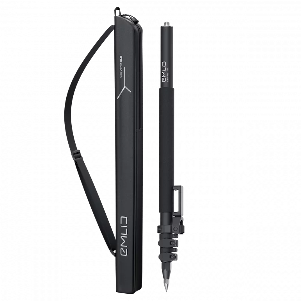 Survey Pole with a smartphone mount