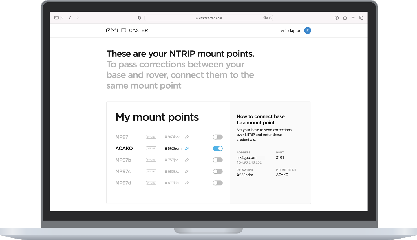 Emlid Caster para emitir NTRIP via internet